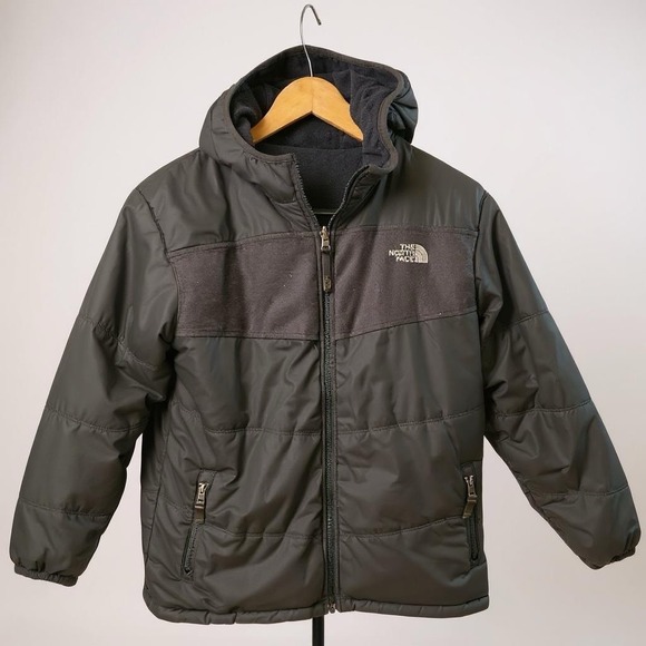 The North Face Almost Black and Deep Gray reversible jacket (14/16 BOYS LARGE) - Picture 1 of 4